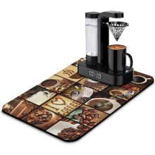 Covoraș de cafea distractiv, 24"x16", absorbant și antiderapant pentru blaturi, compatibil cu aparatele de cafea, covoraș pentru uscarea vaselor