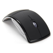 2,4 GHz draadloze opvouwbare optische muis met gebogen vorm, compatibel met Microsoft-laptops.