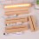 Lámpara de noche LED con base rectangular, pedestal de madera con cristal sintético e iluminación LED y carga USB. 1