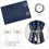 Blackout Curtains Navy Blue Gold Palm Pattern 38x72 Inch 2 4