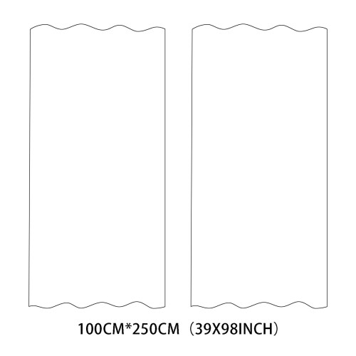 Blåt termisk isolerende bruseforhæng 100x250cm 2