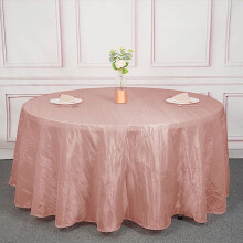 BalsaCircle 120" Dusty Rose Accordion Crinkle Taffeta Round Tablecloth Reception Decoration