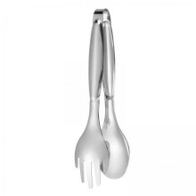 2 pinze da cucina in acciaio inox con design a denti di sega, ideali per servire torte, pane e barbecue.