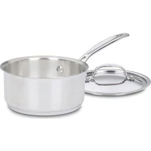 Cacerola de 1,5 cuartos con tapa, colección de utensilios de cocina de acero inoxidable Chef's Classic, 719-16
