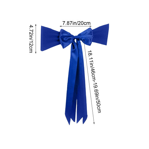 Nœud papillon élastique bleu pour chaise de Noël - Décoration de dossier 2