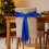 Nœud papillon élastique bleu pour chaise de Noël - Décoration de dossier 6