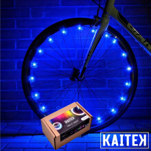 Éclairage LED pour rayons de roue de vélo (1 roue), bleu
