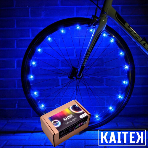 Éclairage LED pour rayons de roue de vélo (1 roue), bleu