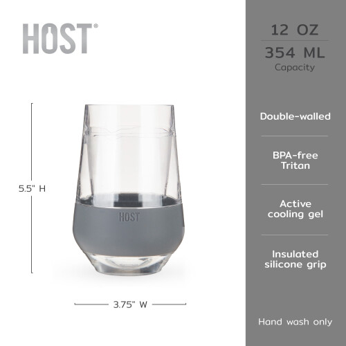 Host Freeze XL Weingläser, Isolierbecher, 355 ml, 2er-Set, Grau 2