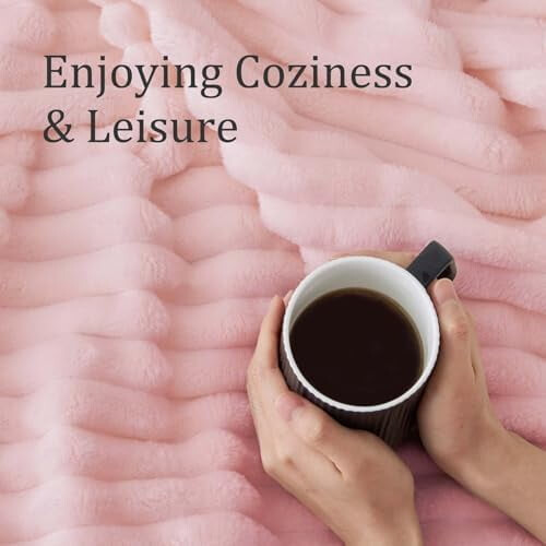 Rosa teppe til sofa 122 x 182 cm 300 g/m² fluffy 2