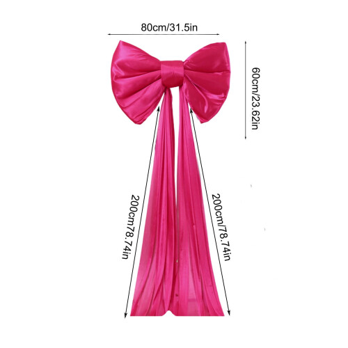 Oversized Hanging Bow Decor – Purple Nylon Spandex, 2