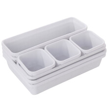 Ensemble de 8 plateaux de rangement réglables pour tiroirs, boîtes de rangement pour maquillage, cosmétiques et autres articles de toilette,