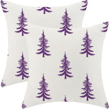 Weihnachtskissenbezüge 45 x 45 cm, 2er-Set, Rot-Grauer Baum