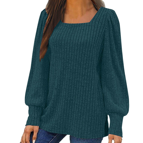 Lenago Pullover für Damen, trendige Plus-Size-Mode, langärmelig, locker, einfarbig, Bluse, Pullover, Jumper
