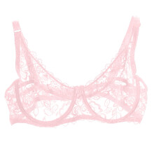 Sujetador con aros Lace Desire, sin aros, sexy, triangular, transparente, con escote en V, sin relleno, push-up para mujer.