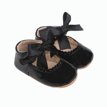 Itsun Baby Shoes,Infant Baby Girls Shoes Non-Slip Rubber Sole Slippers Princess Dress Wedding Shoes Newborn Crib Shoes First Shoes Black 0-6 Months