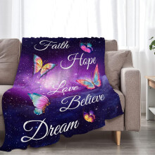 Purple Butterfly Throw Blanket, Soft Plush Fleece, 80"x60", Cozy Lightweight Blanket for Women, Kids & Adults – Compatible with Home Decor