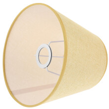Light Yellow Fabric Lampshade with Metal Frame, Easy to Install, Fits Standard Table and Floor Lamps