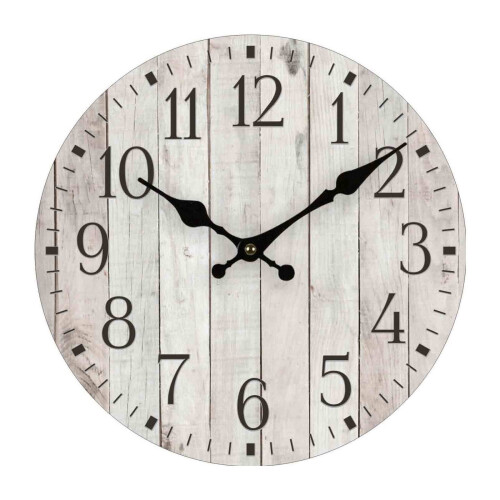 Horloge murale silencieuse DESIGNICE avec finition grain de bois
