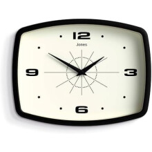 Relógio de parede retangular retrô preto de 25 cm (10 polegadas) para cinema