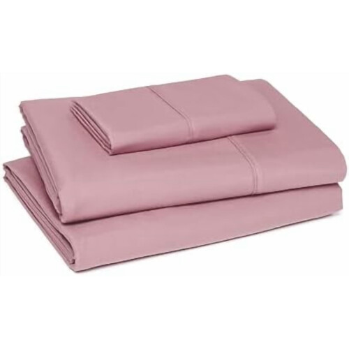 Ensemble de draps en microfibre rose pour lit simple, 3 pièces 1