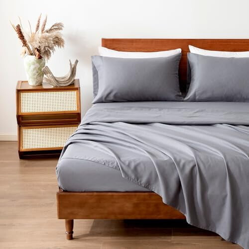 Kingsize præget honeycomb sengetøjssæt, 4 dele