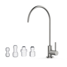 Küchen-Trinkwasserhahn mit integriertem Wasserfiltersystem, Edelstahl-Trinkwasserhahn