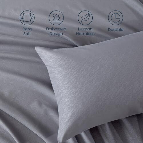 Ensemble de draps pour lit Queen, 4 pièces, en microfibre gaufrée 2