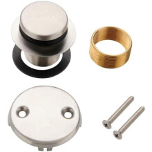 Tip Toe Bathtub Tub Drain Conversion Kit Assembly, Tub Drain Trim Kit with Two Hole Overflow Faceplate, Brushed Nickel
