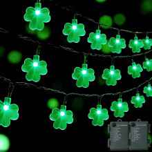 St. Patrick's Day lichtslinger, groene Ierse festivalthema decoratieverlichting, 5 meter LED-lichtslinger voor feestjes, vakantie, thuis en buiten
