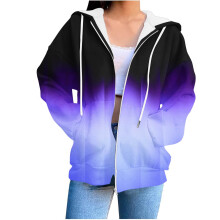 Sudadera con capucha estampada para mujer con bolsillo con cremallera, jersey informal de manga larga para otoño/invierno – Compatible con uso