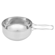 Pentola da campeggio per esterni, pentola pratica, ciotola leggera e portatile, utensile da cucina per escursionismo e zaino in spalla.
