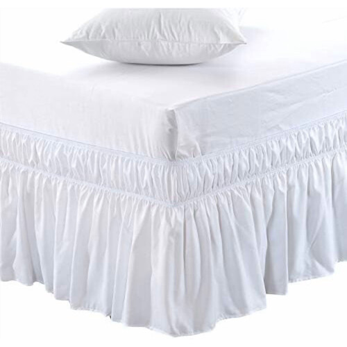 Rundum-Bettrock, weiß, Einzel-/Doppelbett, 45,7 cm Fallhöhe