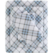 True North by Cozy Flannel Warm Bettwäsche-Set aus 100 % Baumwolle mit Tier- und Sternenmuster, extraweich, für kalte Tage, Einzelbett, blau