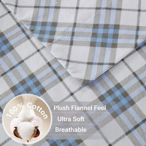 Σεντόνι True North από Cozy Flannel Warm 100% βαμβακερό - Σετ κλινοσκεπασμάτων με σχέδια ζώων 1