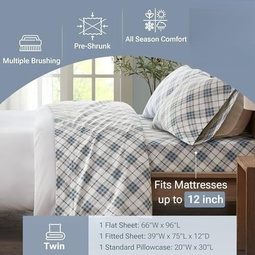 Σεντόνι True North από Cozy Flannel Warm 100% βαμβακερό - Σετ κλινοσκεπασμάτων με σχέδια ζώων 2