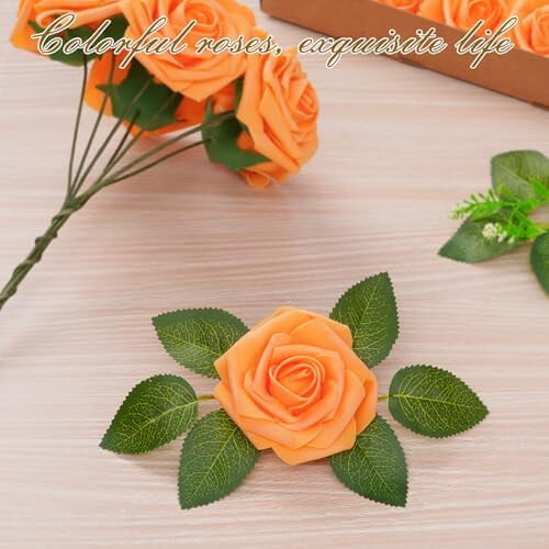 16 Ivory White Artificial Roses with Stems 1