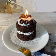 Bougie décorative en forme de gâteau au chocolat, cire parfumée, 1 pièce