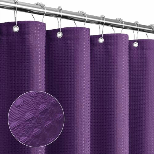 Perdea de duș violet cu model waffle, 183x183 cm