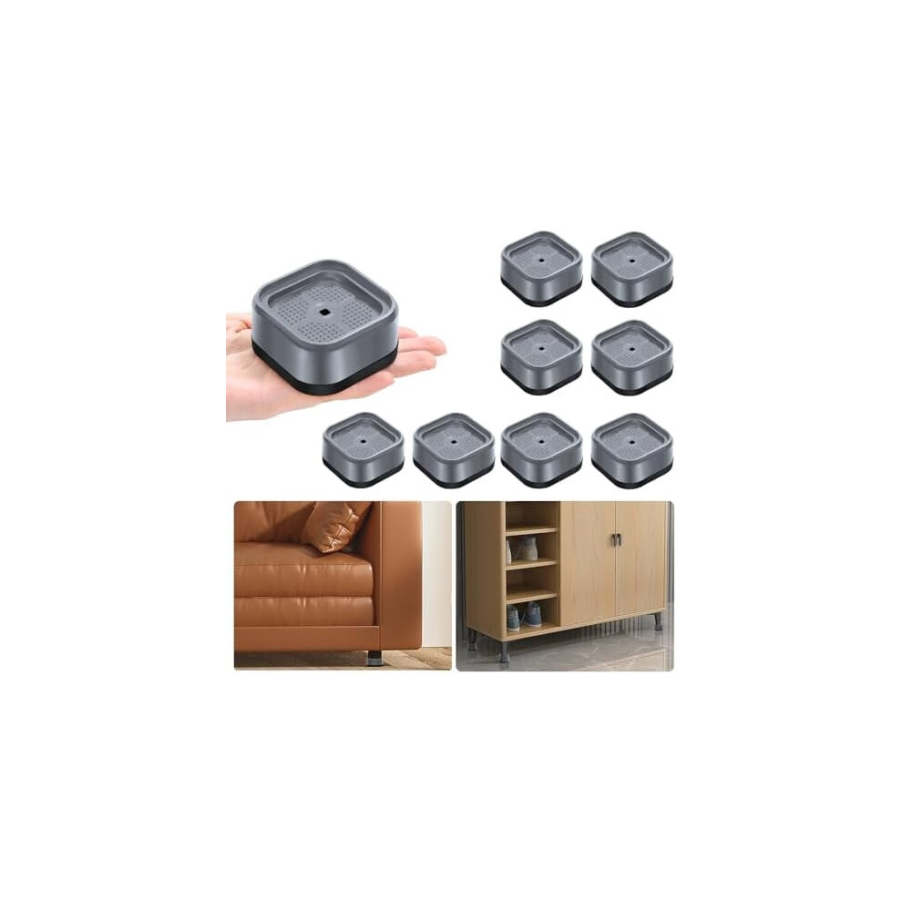 8-Pack Adjustable Bed Risers (1"-3"), Heavy-Duty Stackable Furniture Lifts For Desk, Table, Couch, Sofa, Chair, Bed Frame Â Gray 9496895931191