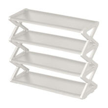 Étagère à chaussures à 4 niveaux – Gain de place, montage facile, compatible avec placard/entrée/garage/couloir, structure en tube d'acier