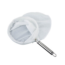 Sachet filtre à thé et à café avec poignée en acier inoxydable, accessoires pour cafetière à filtre (anneau de 18 cm + sachet de thé)