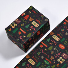 3 rotoli di carta da regalo natalizia vintage per bambini e bambine, carta da regalo di Natale marrone kraft, 4 stili: albero, Babbo Natale, fiocco