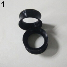 2 pezzi Tunnel per orecchie in morbido silicone, dilatatori per piercing, orecchini in silicone nero