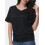 Womens Solid Short Sleeve V-Neck Boat Neck Dolman Top with Side Shirring Drape Tunic 1