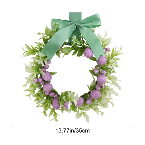 Coroană de Paște cu flori artificiale, blat de masă, 34 cm 2