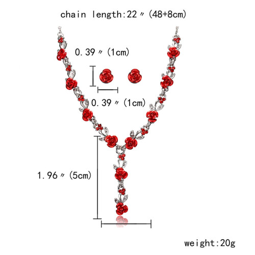 Κολιέ Σετ Κολιέ και Σκουλαρίκια Κόκκινο Alloy1Set Αξεσουάρ Στολής Vintage για Γυναίκες 1