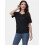 Womens Solid Short Sleeve V-Neck Boat Neck Dolman Top with Side Shirring Drape Tunic 6