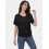 Womens Solid Short Sleeve V-Neck Boat Neck Dolman Top with Side Shirring Drape Tunic 4