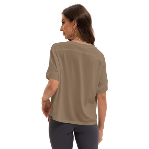 Γυναικεία T-shirts με χαλαρή γραμμή, κοντομάνικη μπλούζα με λαιμόκοψη και 1